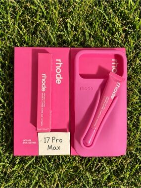 RHODE Pink iPhone 17 Pro Max Case with Matching Lip Tint